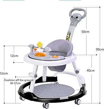 youpla Trotteur Bébé 2-en-1 avec Poignée – Marche & Pousseur – Jouets Musicaux – Plateau Repas