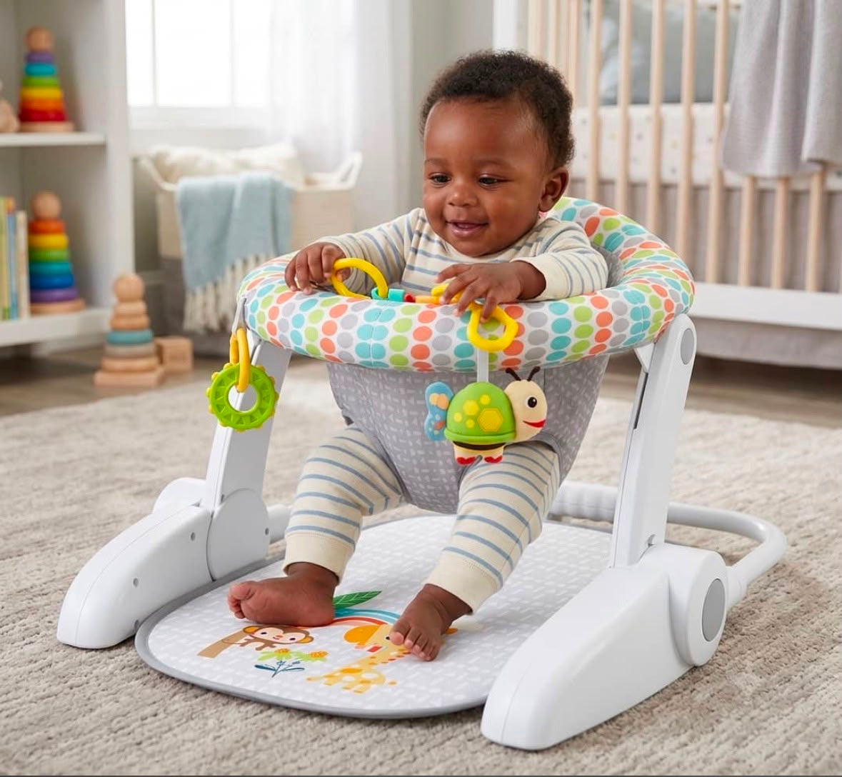 Trotteur d’Éveil Bébé 2-en-1 – Confort, Sécurité et Découverte
