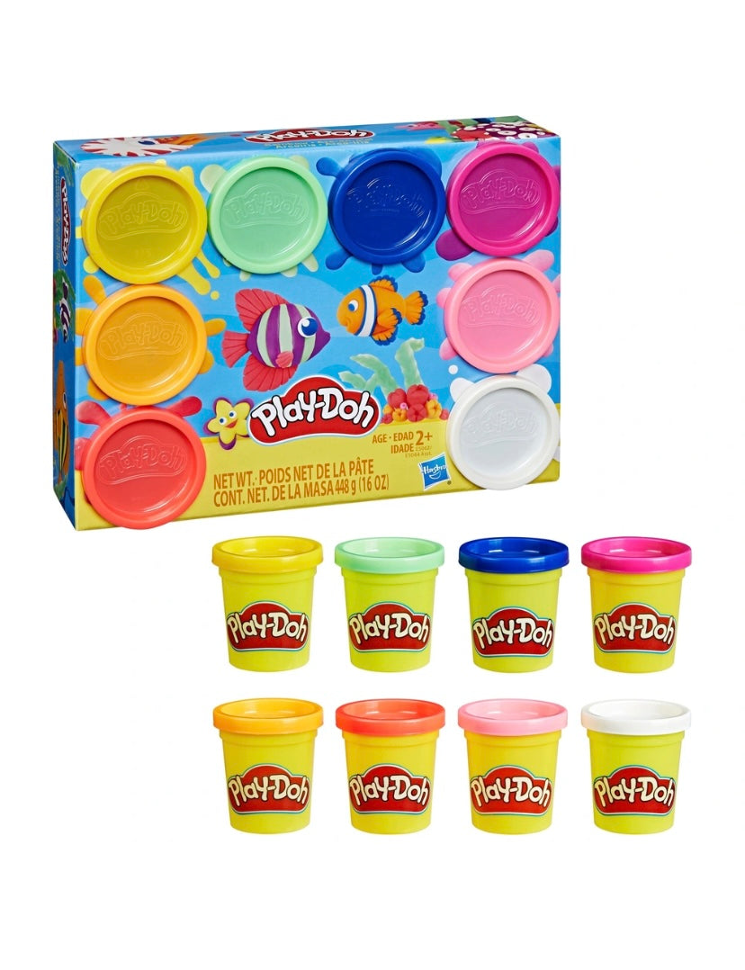 Play-Doh - Pack 8 Pots de Pâte à Modeler Arc-en-Ciel