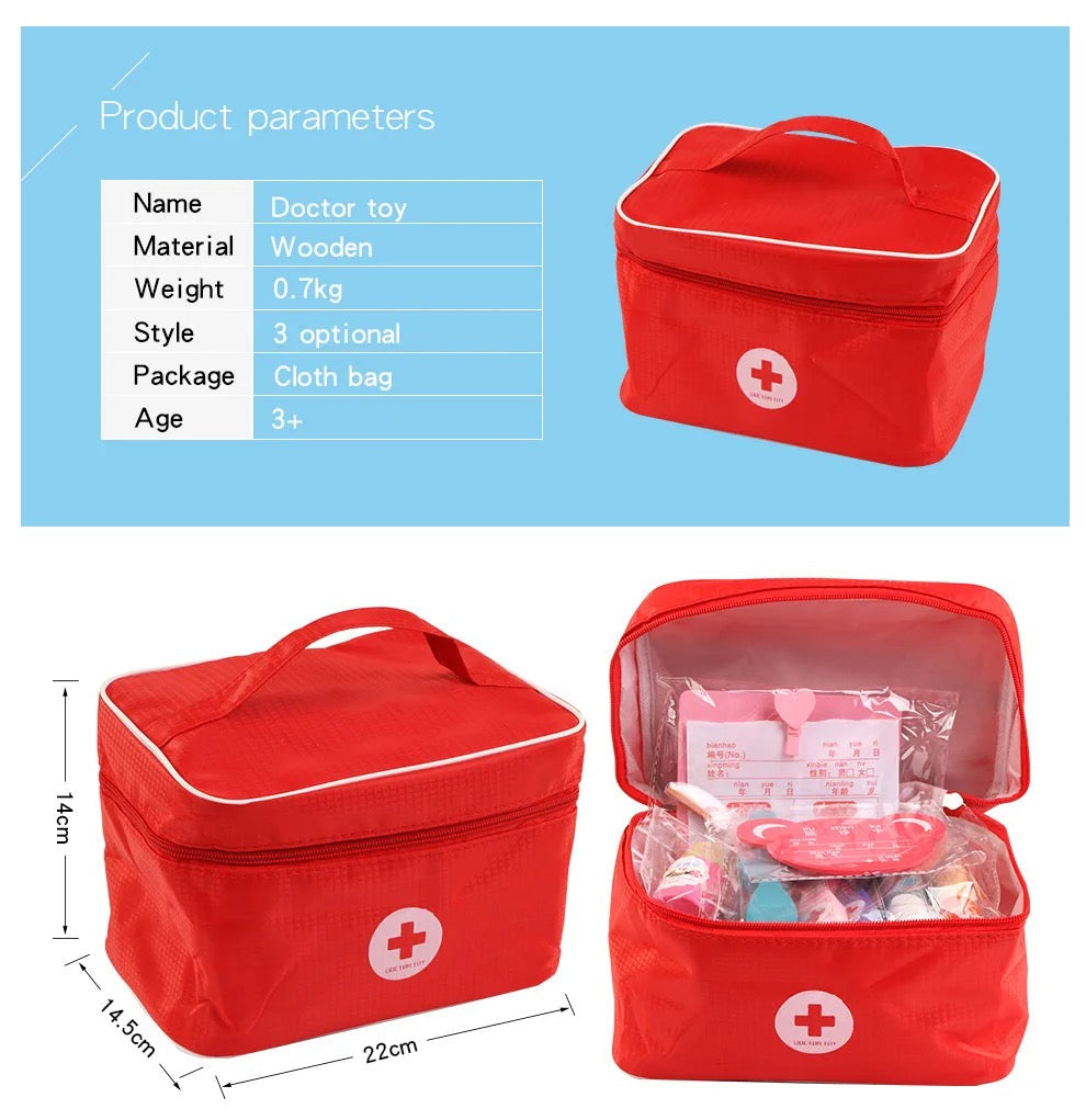 Kit medical enfant en bois, jeu de rôle Medecin/infirmière /dentiste ...