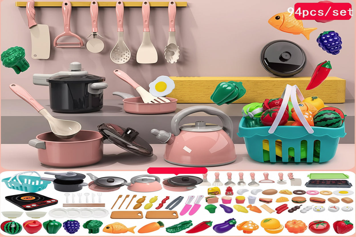 ensemble de cuisine avec 94 pièces avec ou sans tablier assorti