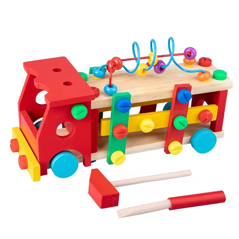 Camion de construction en bois éducatif