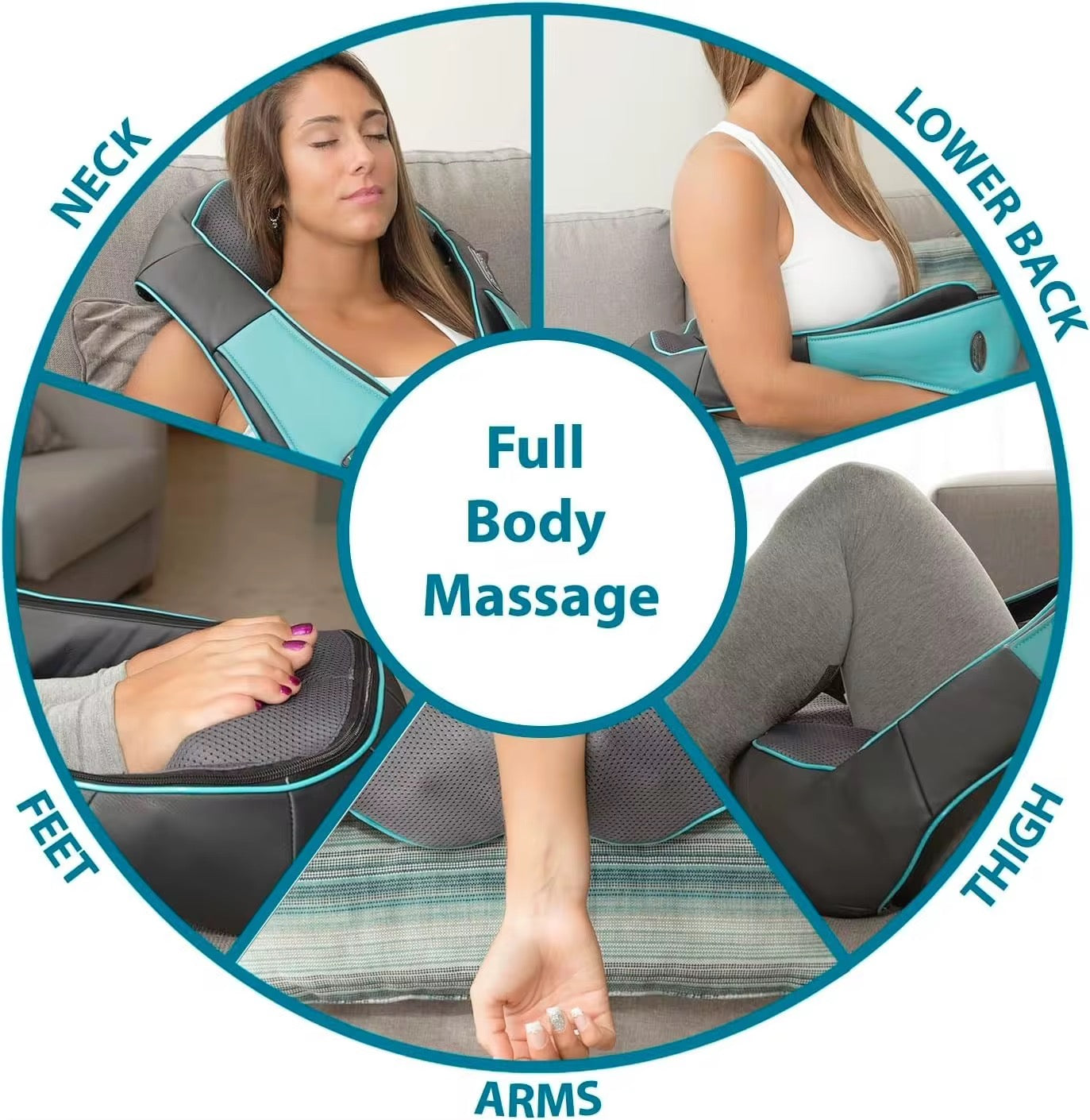 Appareil de Massage Shiatsu Électrique avec Chaleur – Pour Cou, Dos et Épaules tout le corps