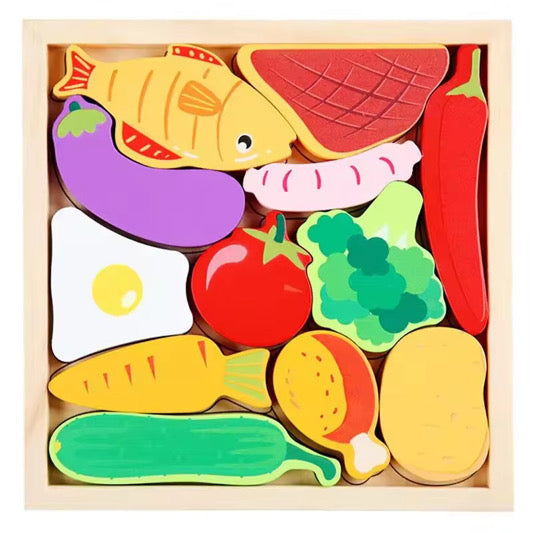 🧩 1 puzzle en bois éducatif au choix animal chiffre fruit .....