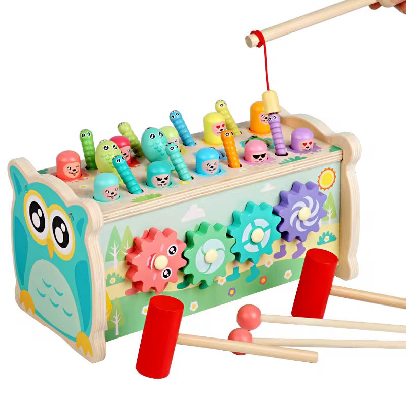 🦉 Jeu Montessori 5-en-1 – Éveil, Motricité et Amusement Réunis !