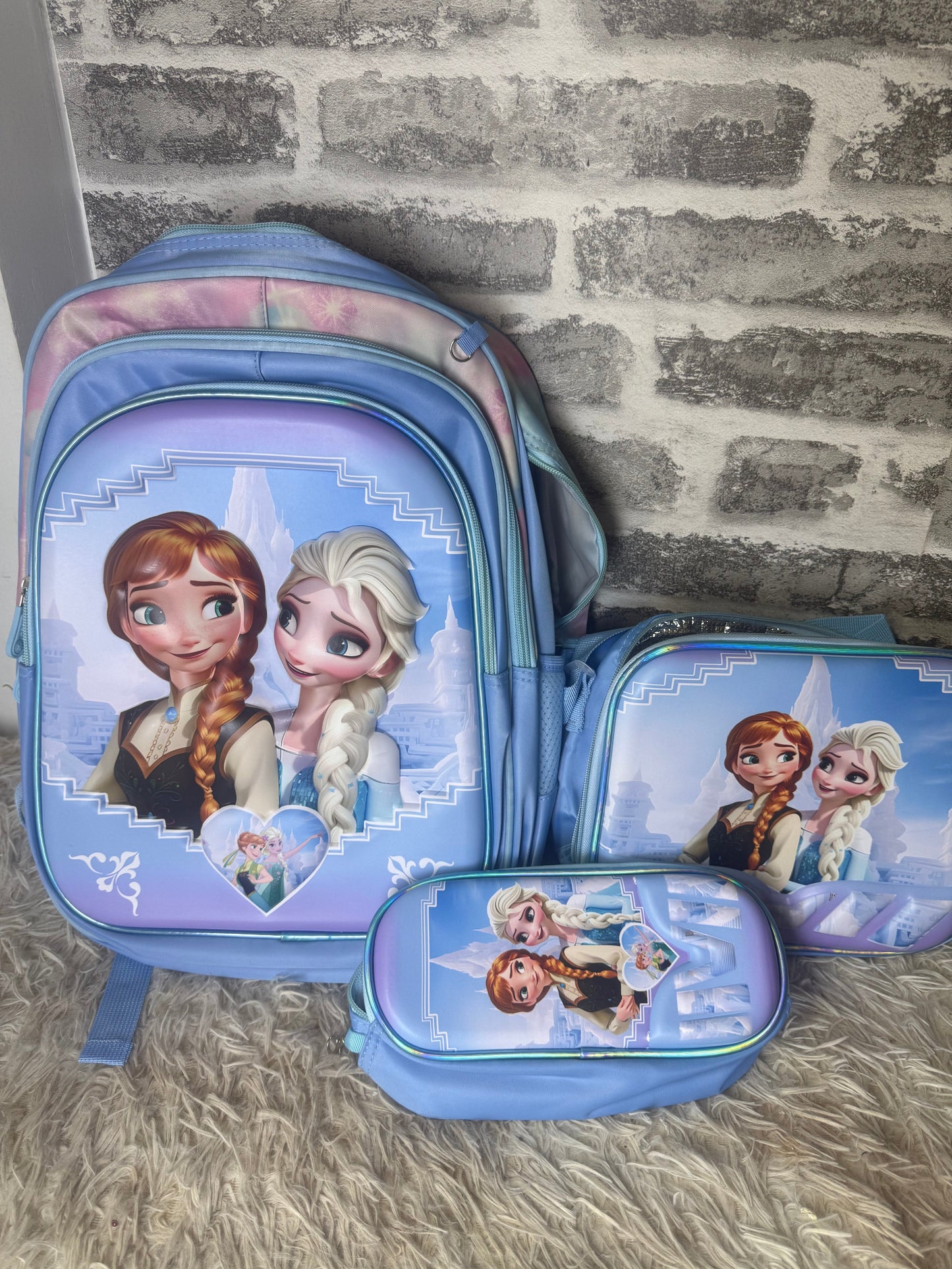 Ensemble Scolaire 3 Pièces – Reine des Neiges (Frozen) | Sac à dos, Trousse et Sac Repas CI à CM2