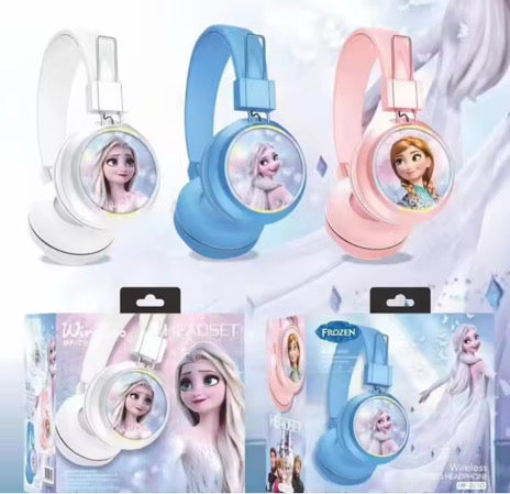 Casque Disney Frozen sans fil Bluetooth portable pour enfants avec microphone,