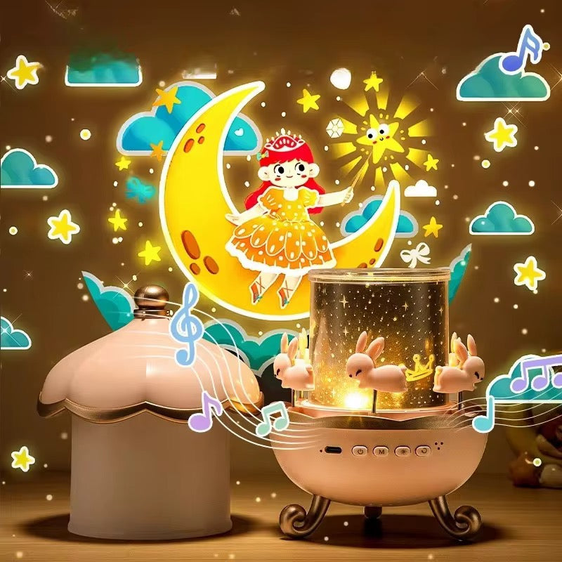*Veilleuse Projecteur Enfant Lapin Astronaute – Lampe Musicale Rotative* 🌙✨