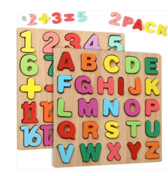 Lot de deux planche puzzle chiffre & lettre