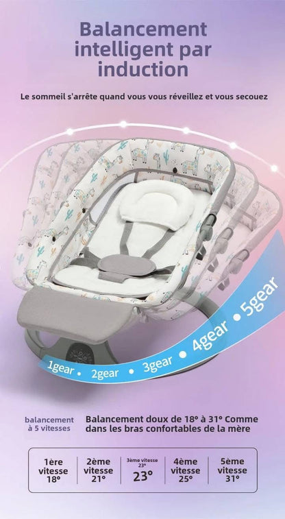 🌙 Transat Bébé  MASTELA 3 en 1 avec Vibration, Musique et Balancement – Confort et Sécurité dès la Naissance