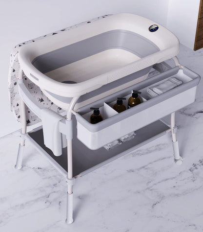 Baignoire Pliable sur pied pour Bébé - table langer 2 en 1