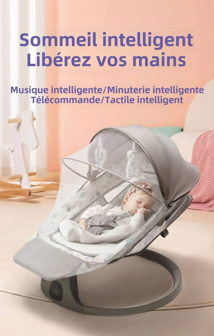 🌙 Transat Bébé  MASTELA 3 en 1 avec Vibration, Musique et Balancement – Confort et Sécurité dès la Naissance