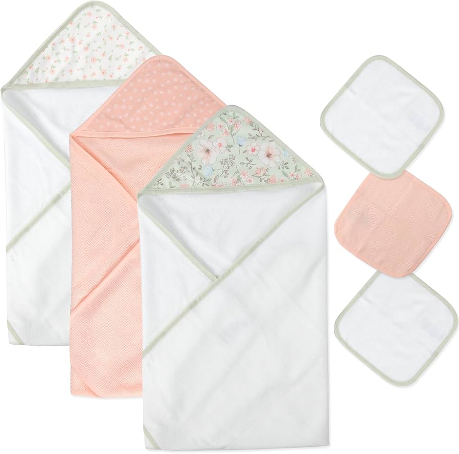 Coffret Bain Bébé – Lot de 6 Pièces en Éponge Ultra Douce 100%coton