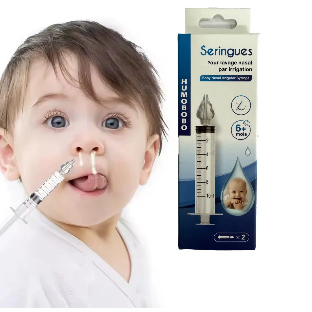 seringue nasale bebe avec embout en silicone doux pour rinçage de sinus