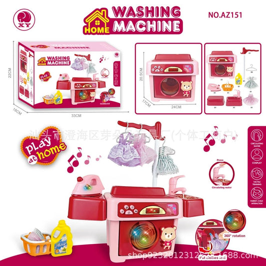 Machine à Laver Jouet pour Enfants – Jeu Imitation Maison – Effets Sonores & Lumineux – Accessoires Inclus – Circulation d’Eau Réelle – Play at Home