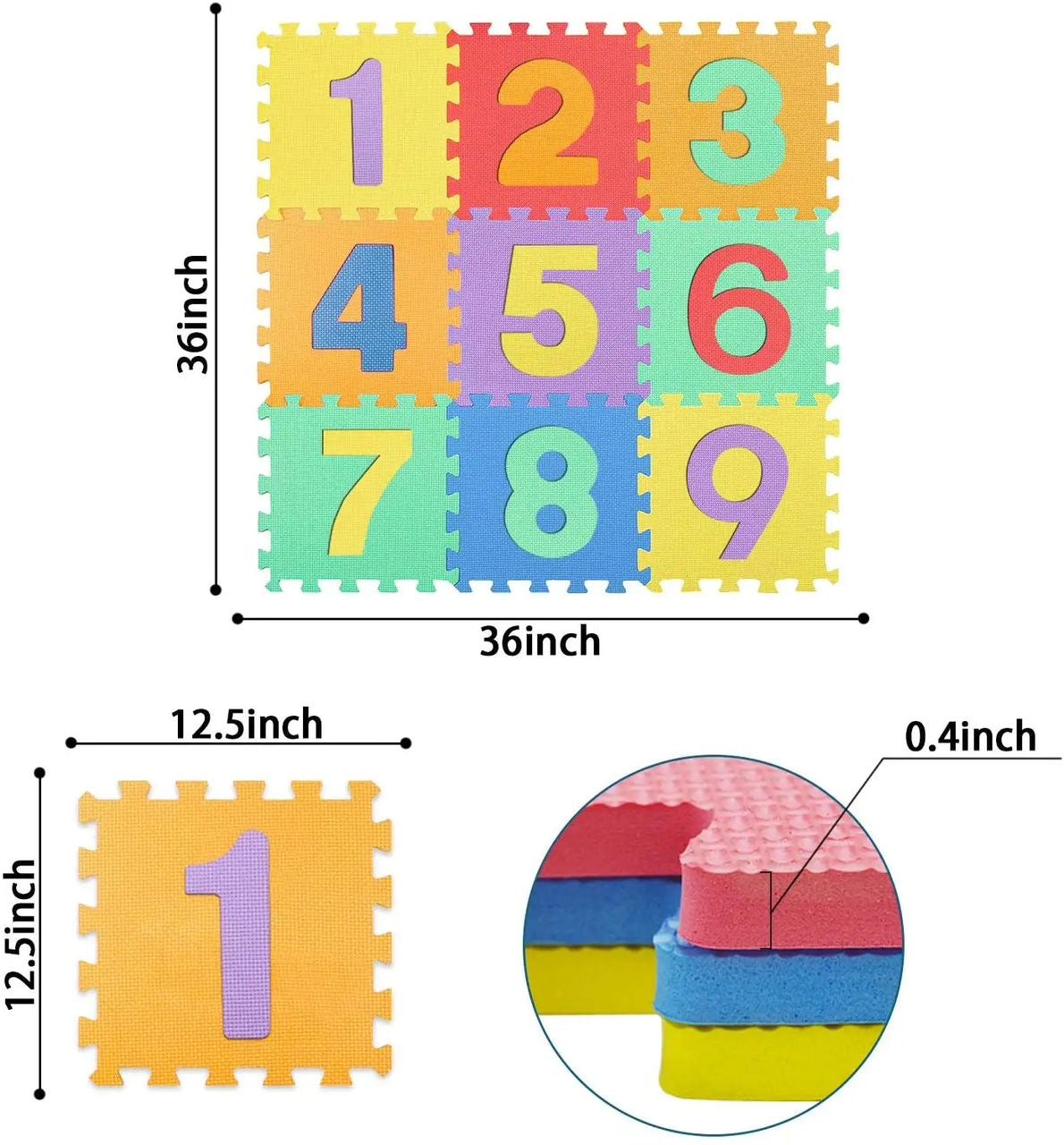 Generic Tapis Puzzle 10 pièces ,1m2 pour Enfants antidérapant