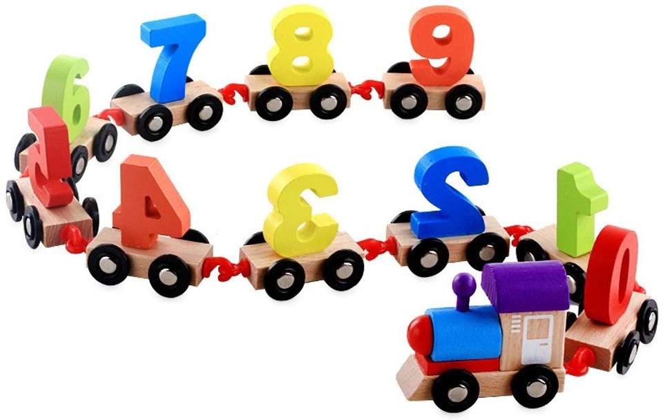 Train Éducatif en Bois – Chiffres & Apprentissage