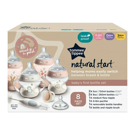 Tommee Tippee – Coffret Biberons Natural Start – Ensemble Naissance 8 Pièces -Sans BPA