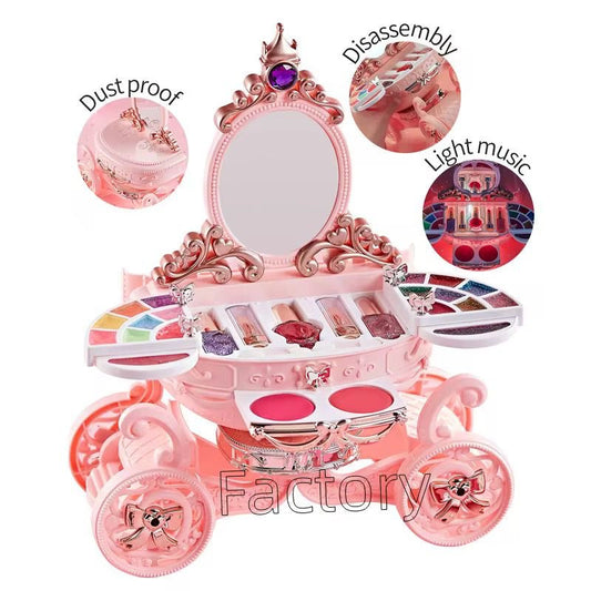 Coiffeuse Carrosse Princesse avec Maquillage – Trousse Musicale et Lumineuse pour Enfants