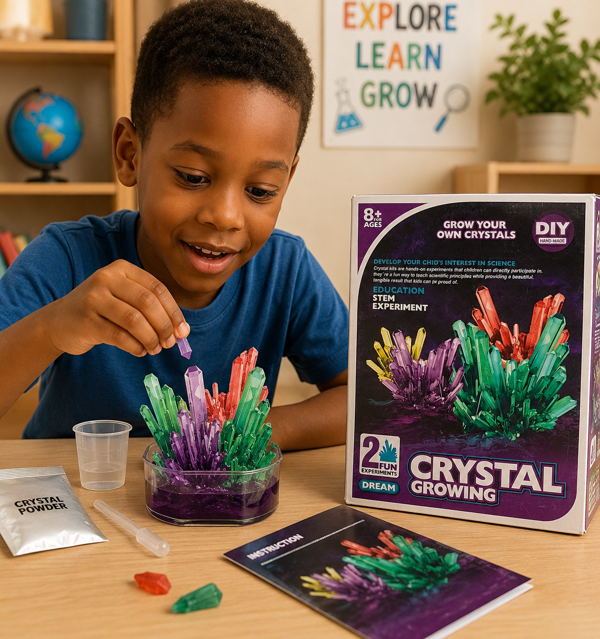 Kit de Croissance de Cristaux – Expérience STEM DIY