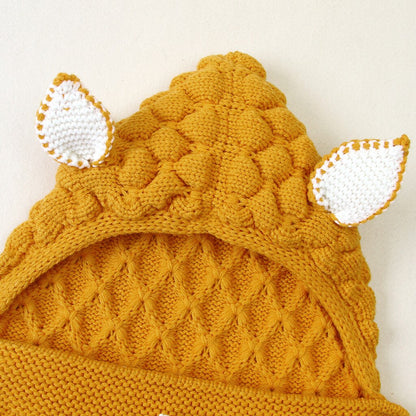 Gigoteuse Bébé Tricotée avec Capuche – Motif Animal – Douce & Chaleureuse