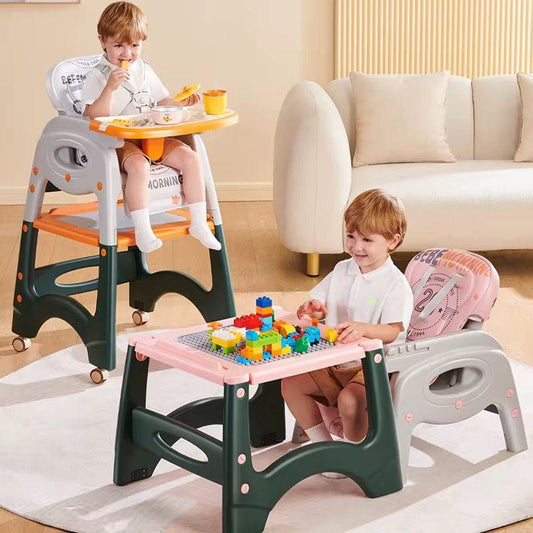 Chaise Haute Évolutive 3-en-1 pour Bébé – Repas, Jeu et Apprentissage 👶🍽️🧩