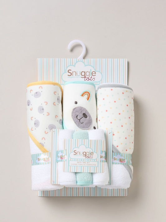 Coffret Bain Bébé – Lot de 6 Pièces en Éponge Ultra Douce 100%coton
