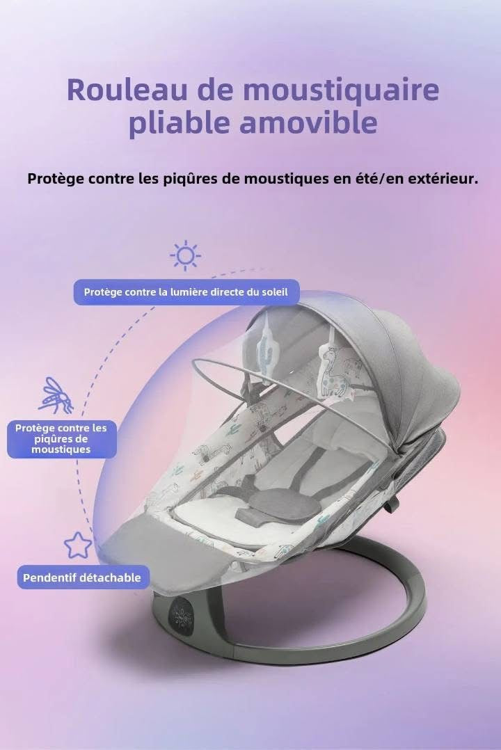 🌙 Transat Bébé  MASTELA 3 en 1 avec Vibration, Musique et Balancement – Confort et Sécurité dès la Naissance