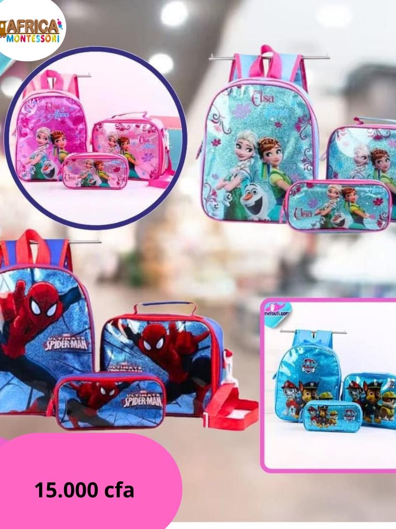 *Set Scolaire 3 Pièces Reine des Neiges – Sac à Dos, Sac Repas & Trousse*