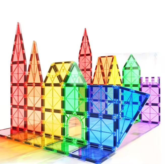 100 Blocs Magnétiques de Construction avec voiture roues – Jeu Éducatif Créatif pour  100pcs*