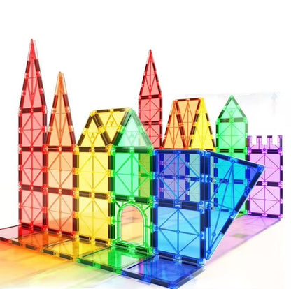 100 Blocs Magnétiques de Construction avec voiture roues – Jeu Éducatif Créatif pour  100pcs*