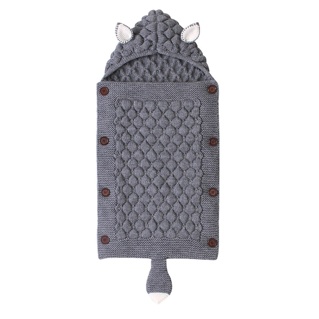 Gigoteuse Bébé Tricotée avec Capuche – Motif Animal – Douce & Chaleureuse