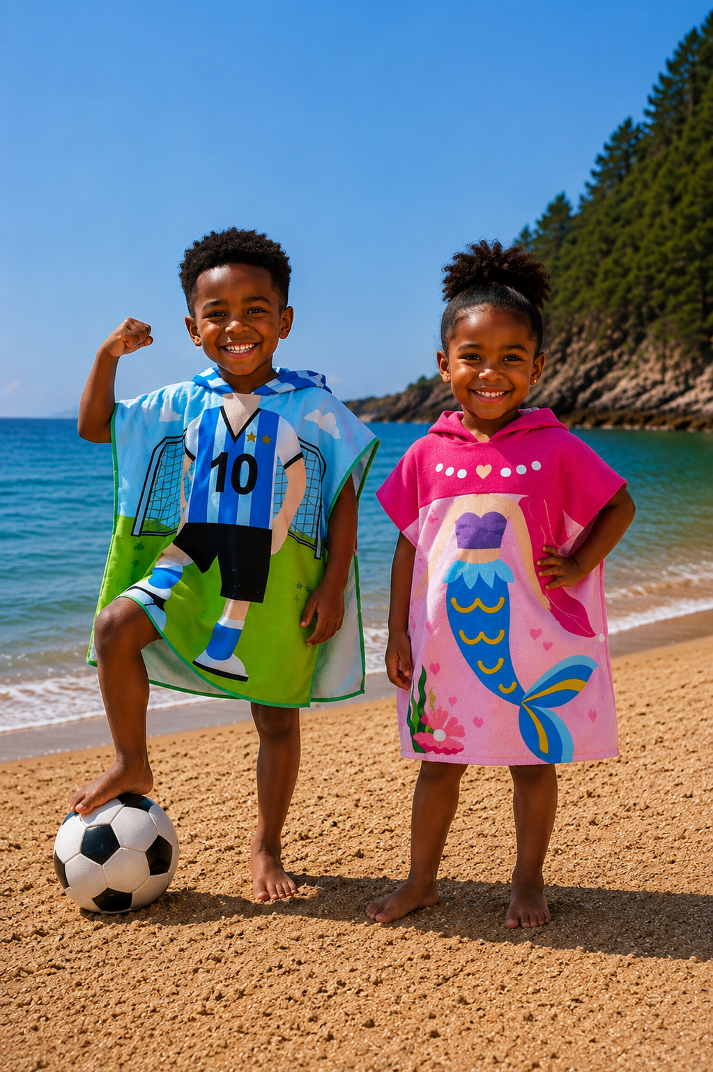 Serviette de plage à capuche pour enfants ´