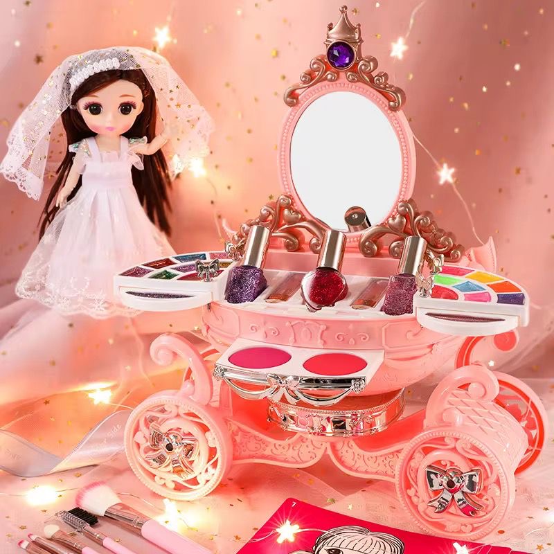 Coiffeuse Carrosse Princesse avec Maquillage – Trousse Musicale et Lumineuse pour Enfants