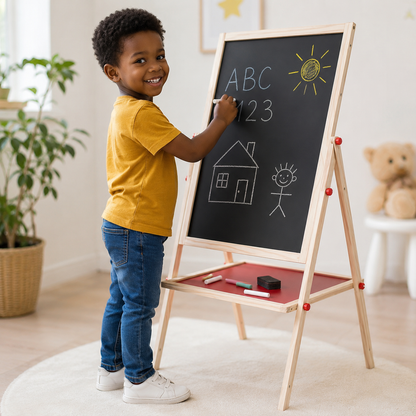 Tableau Double Face pour Enfants – Ardoise Tableau Blanc avec Accessoires (Copie)