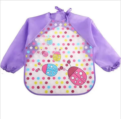 Bavoir Bébé Imperméable à Manches Longues – Protection Complète & Motifs Colorés
