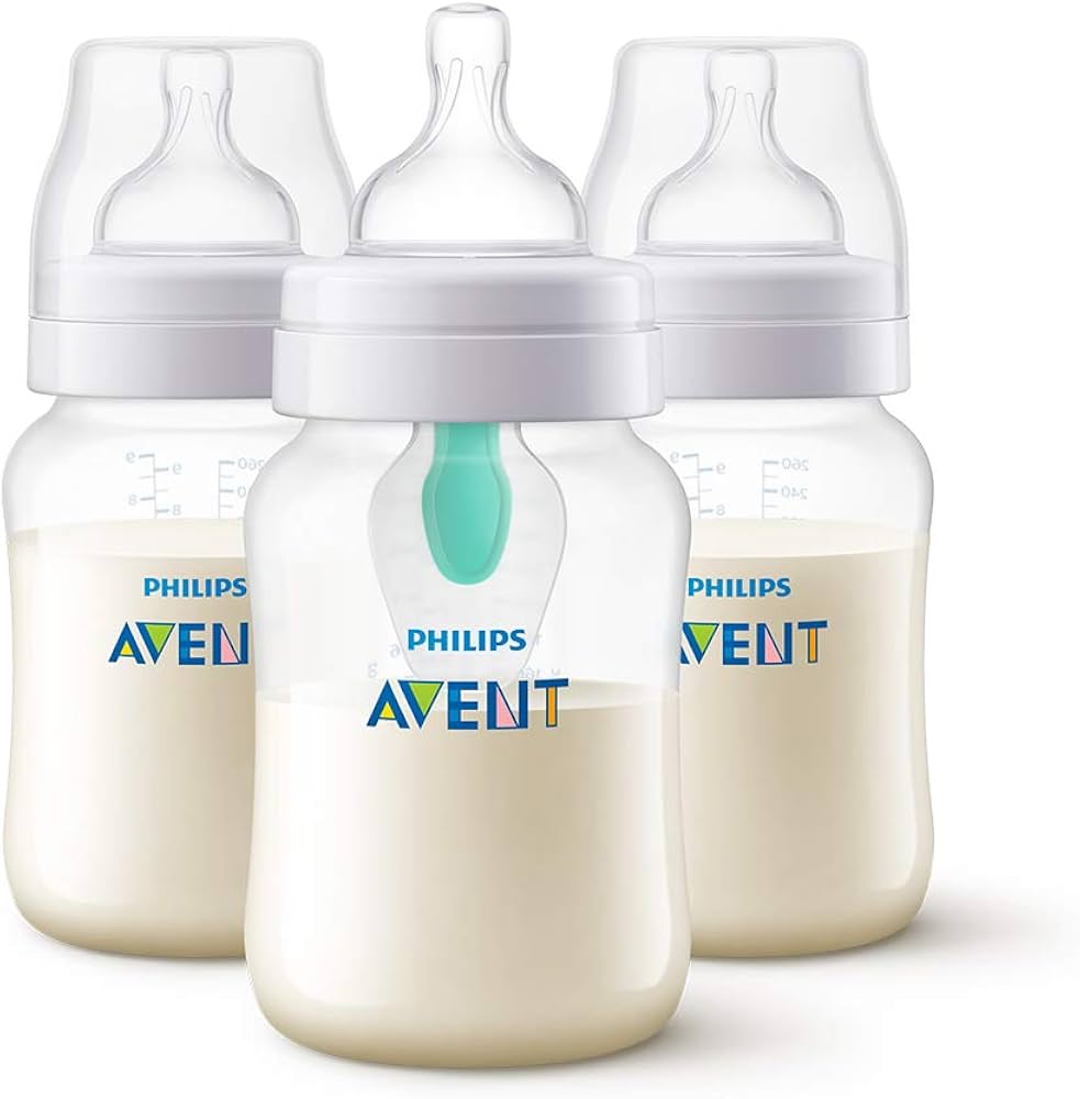 Lot de 3 Biberons Philips Avent Anti-Colique 260 ml – Valve AirFree – Réduction des Coliques, Gaz et Reflux – Dès 1 Mois