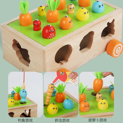 jouets éducatifs blocs de construction en bois us de traction en bois classique Apprentissage Numéro Forme Puzzle de 1 à 4 ans