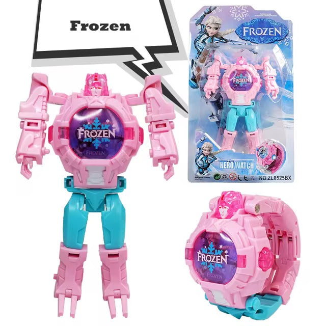 montre transformer FROZEN Reine des neiges  une montre qui devient un robot héroïque