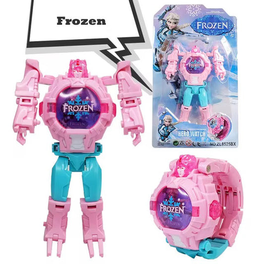 montre transformer FROZEN Reine des neiges  une montre qui devient un robot héroïque