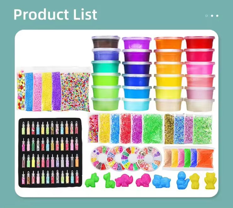 Kit Slime 126 pièces - Créations lumineuses et colorées !