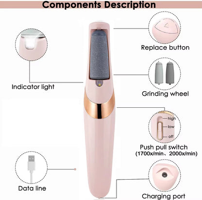 Lime Électrique Rechargeable pour Pieds – Soin Anti-Callosités avec Recharge USB Rapide