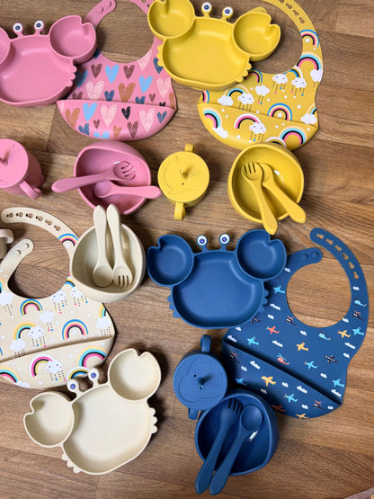 Ensemble Repas Bébé en Silicone – Set Complet pour l’Apprentissage de l’Autonomie 🍽️👶