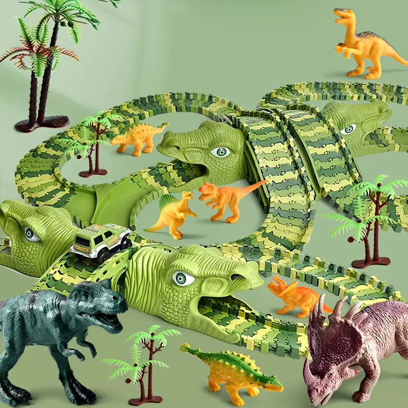 Grand CIRCUIT DE VOITURE DINOSAURE - 320 pièces