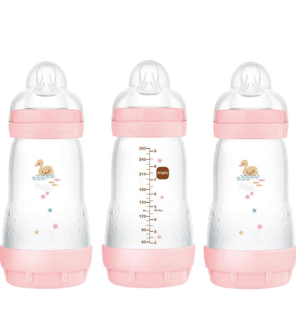 MAM Biberon anti-colique MAM Easy Start, biberons à débit moyen 2 MOIS +, biberon(3 unités),de 260ML