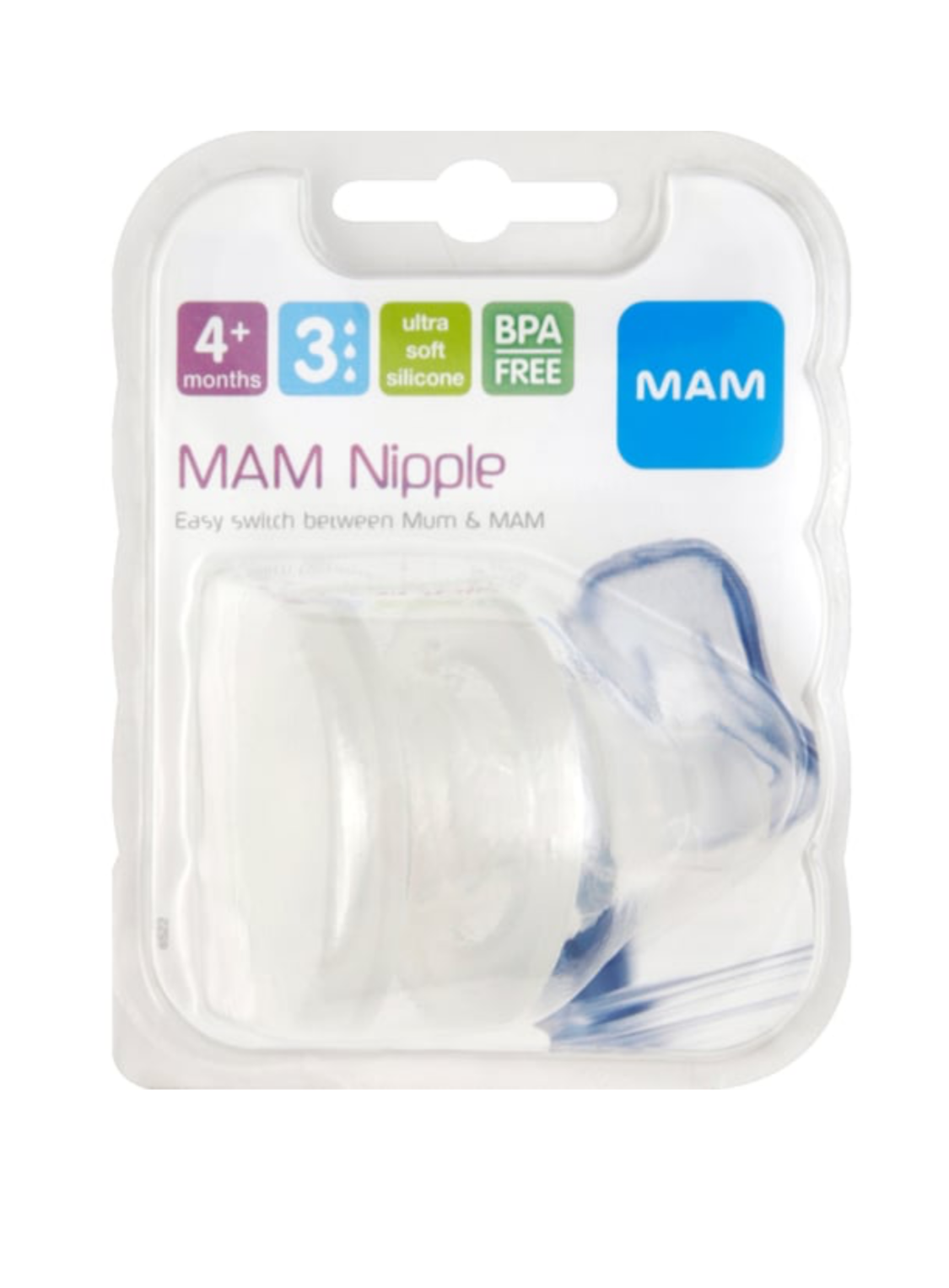 MAM Lot de 2 Tétines anatomiques en Silicone, Débit X, à partir de 6 mois