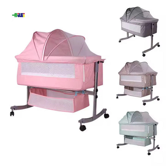 Berceau bébé  cododo avec moustiquaire et rangement – modèle pliable