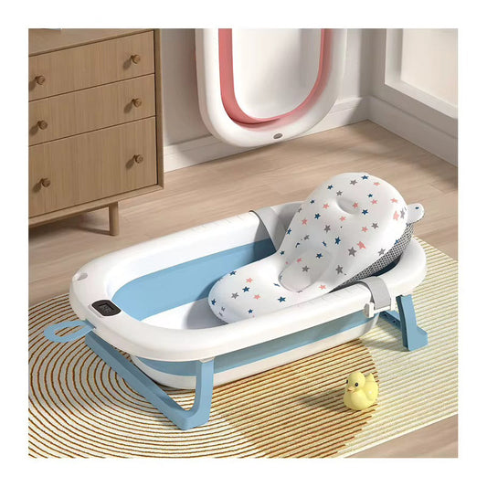 Baignoire agréable avec coussin de bain et thermomètre