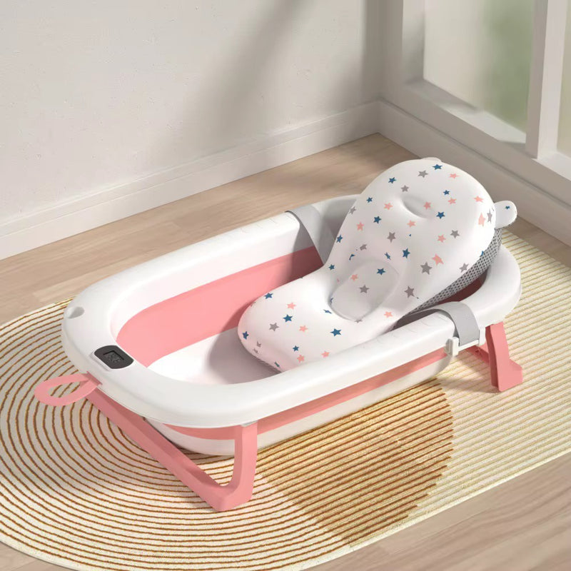 Baignoire agréable avec coussin de bain et thermomètre