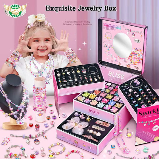✅Coffret Bijoux Fille – Kit DIY Complet de Création de Bracelets et Pendentifs (3 en 1),3200 pcs